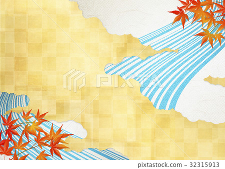 Background material that feels sum (gold leaf, cloud, streamline, autumn leaves) Background material that feels sum (gold leaf, cloud, streamline, autumn leaves) 32315913