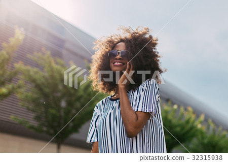 Down view of the beautiful smiling afro-american 32315938