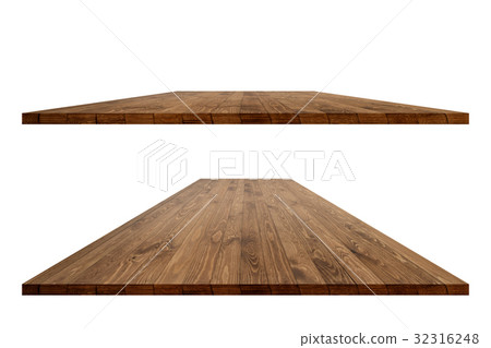 Empty wooden table with clipping path 32316248