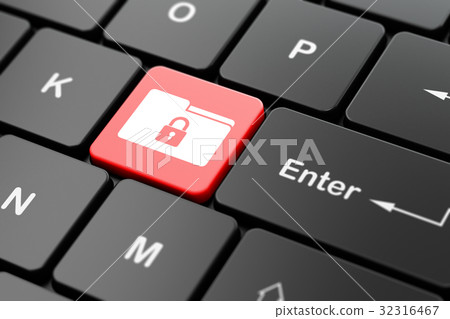 Finance concept: Folder With Lock on computer Finance concept: Folder With Lock on computer 32316467