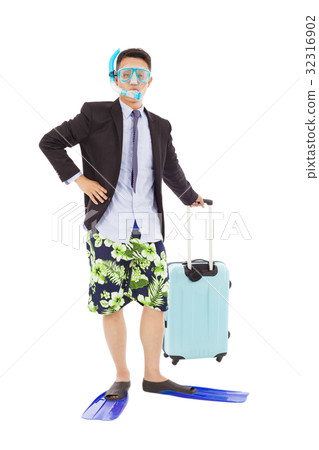 businessman standing and holding a  baggage 32316902
