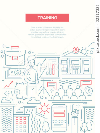 Business Training - line design brochure poster 32317325