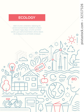 Ecology - line design brochure poster template A4 32317326