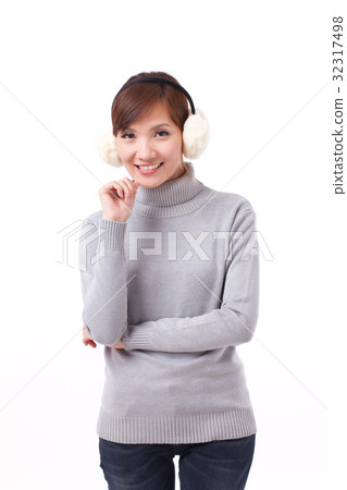 happy asian woman in fall or winter dress happy asian woman in fall or winter dress 32317498