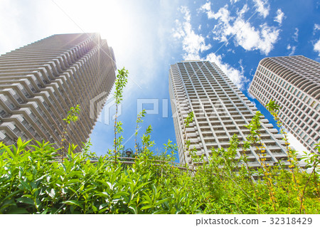 Tower apartment and blue sky 32318429