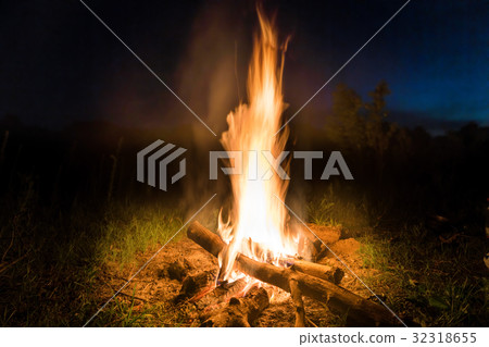 Big fire in orange bonfire 32318655