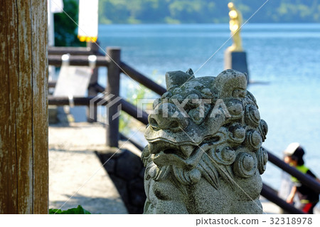 Tazawako Summer floating trees shrine 32318978