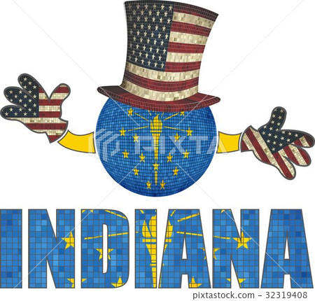 Indiana ball with American hat and hands Indiana ball with American hat and hands 32319408
