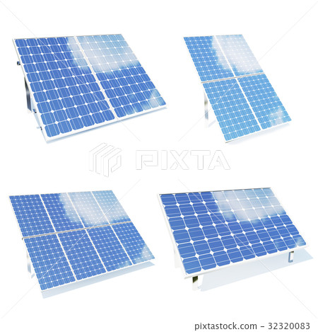 Solar panels isolated om white background. Set of Solar panels isolated om white background. Set of 32320083