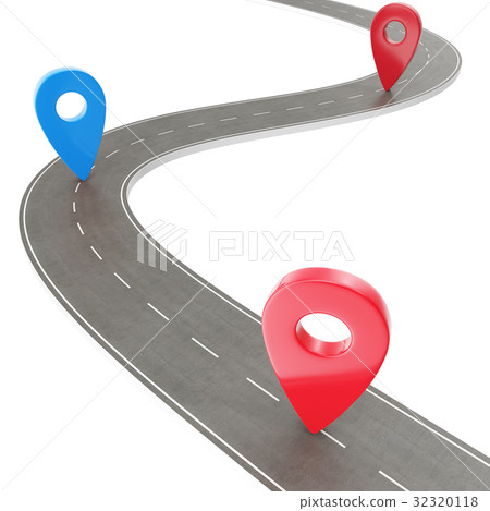 Road trip and Journey route. Winding Road on a 32320118