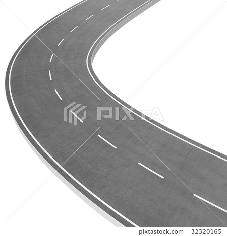 Winding Road isolated on White Background. Road Winding Road isolated on White Background. Road 32320165