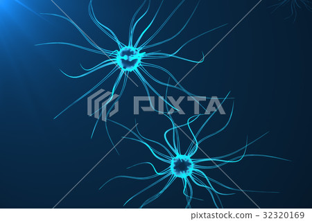 Conceptual illustration of neuron cells with 32320169