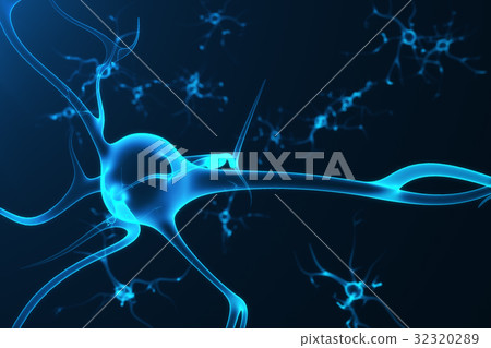 Conceptual illustration of neuron cells with 32320289