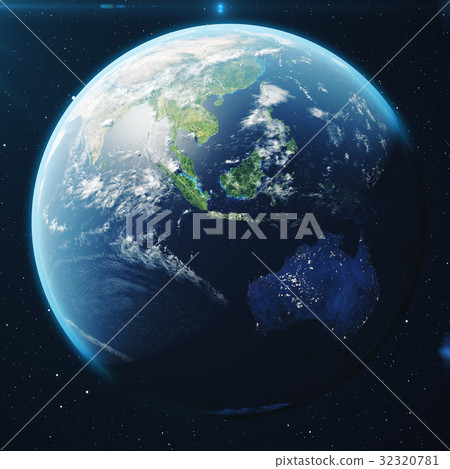 3D Rendering Planet earth from the space at night 3D Rendering Planet earth from the space at night 32320781