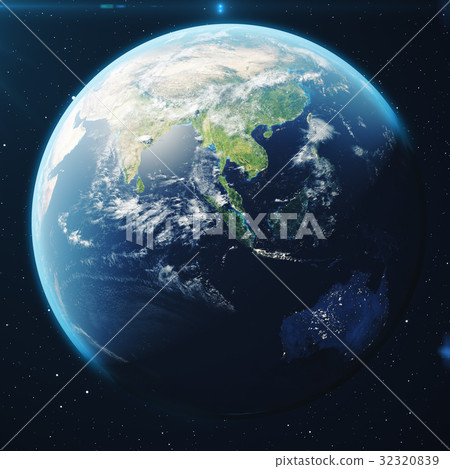 3D Rendering Planet earth from the space at night 32320839