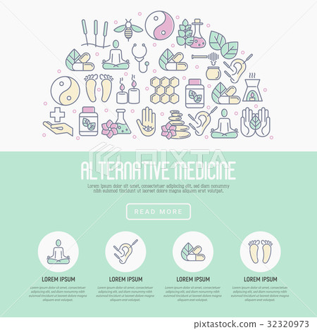 Alternative medicine concept with thin line icons Alternative medicine concept with thin line icons 32320973