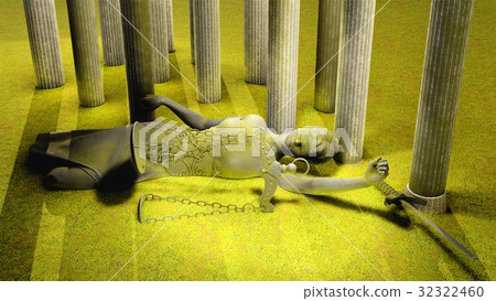 Broken lady of justice 3d rendering 32322460