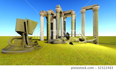 Broken lady of justice 3d rendering 32322483