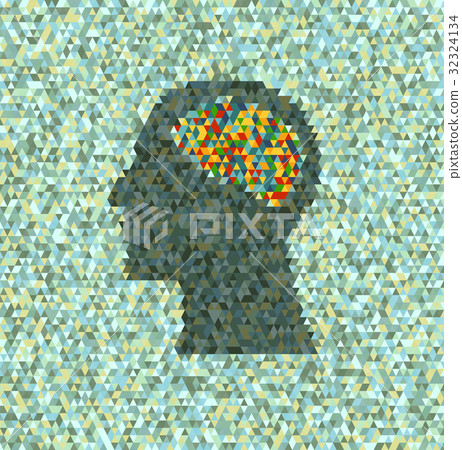 Human head shape with triangle seamless pattern Human head shape with triangle seamless pattern 32324134