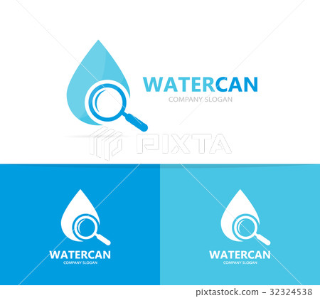 oil and loupe logo combination. Drop and oil and loupe logo combination. Drop and 32324538
