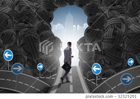 Businessman walking towards his ambition goal 32325201