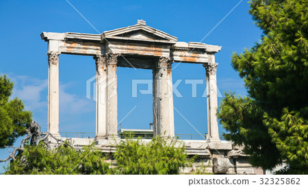 view of Arch of Hadrian in Athens city 32325862