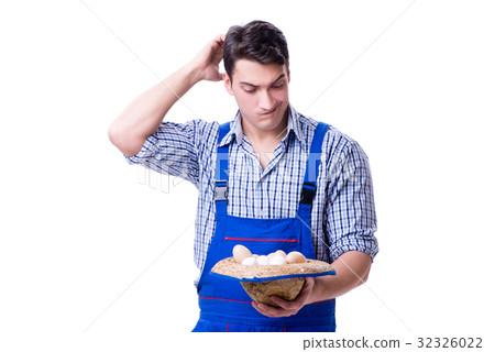 Man with a straw hat and eggs Man with a straw hat and eggs 32326022