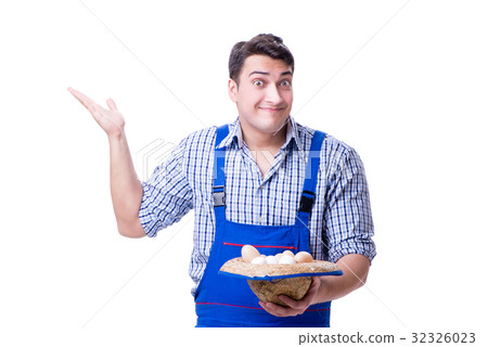 Man with a straw hat and eggs Man with a straw hat and eggs 32326023