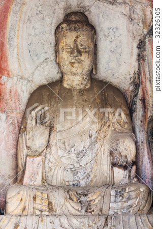 statue in Middle Binyang Cave in Longmen Grottoes 32326105