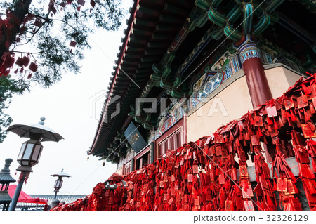 red plates on Temple on East Hill in Longmen red plates on Temple on East Hill in Longmen 32326129