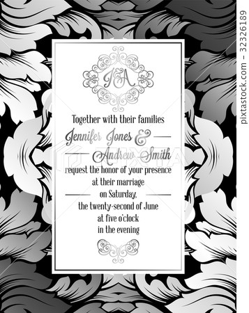 Vintage baroque style wedding invitation card Vintage baroque style wedding invitation card 32326189