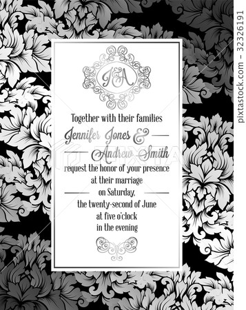 Vintage baroque style wedding invitation card Vintage baroque style wedding invitation card 32326191
