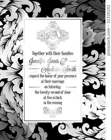 Vintage baroque style wedding invitation card Vintage baroque style wedding invitation card 32326202