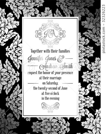 Vintage baroque style wedding invitation card Vintage baroque style wedding invitation card 32326223