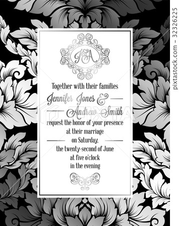Vintage baroque style wedding invitation card Vintage baroque style wedding invitation card 32326225