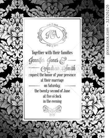 Vintage baroque style wedding invitation card Vintage baroque style wedding invitation card 32326226