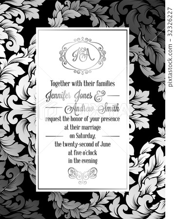 Vintage baroque style wedding invitation card Vintage baroque style wedding invitation card 32326227