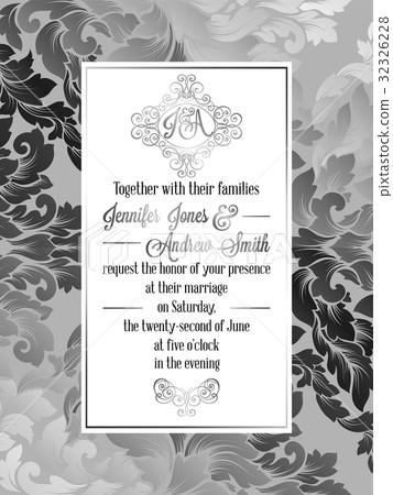 Vintage baroque style wedding invitation card Vintage baroque style wedding invitation card 32326228