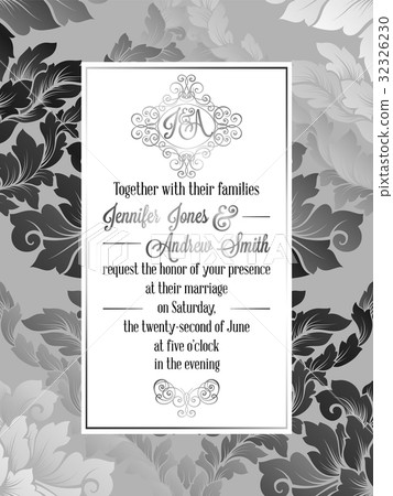 Vintage baroque style wedding invitation card Vintage baroque style wedding invitation card 32326230