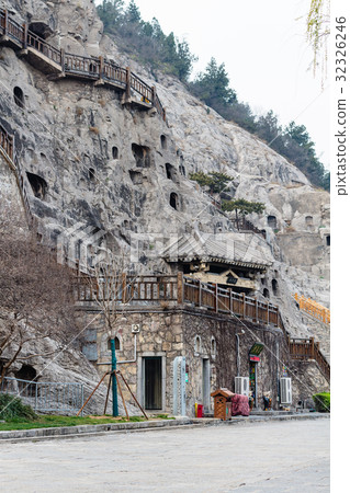 road and carved slope in Longmen Grottoes 32326246