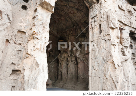 carved statues in Middle Binyang Cave in Longmen 32326255