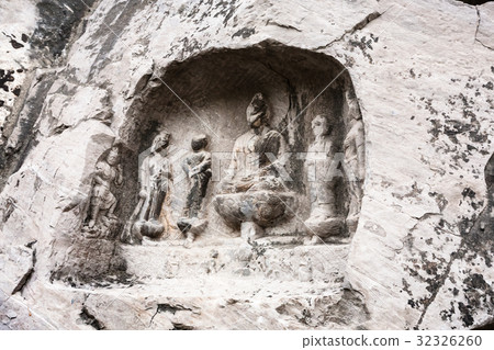 relief figures in cave in West Hill in Longmen 32326260