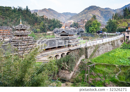 view of Chengyang Wind and Rain Bridge in Sanjiang 32326271