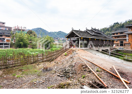 country road to Chengyang Wind and Rain Bridge 32326277