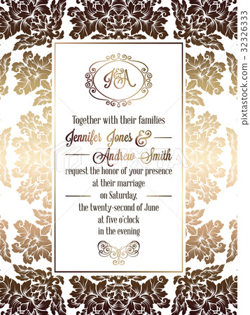 Vintage baroque style wedding invitation card - Stock Illustration  [32326333] - PIXTA