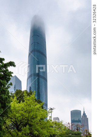 clouds over Zhujiang New Town of Guangzhou 32326428