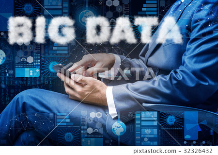 Businessman in big data concept 32326432
