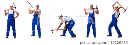 Man with axe isolated on the white Man with axe isolated on the white 32326433