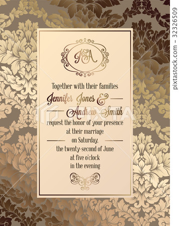 Vintage baroque style wedding invitation card Vintage baroque style wedding invitation card 32326509