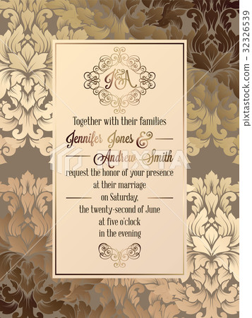 Vintage baroque style wedding invitation card - Stock Illustration ...